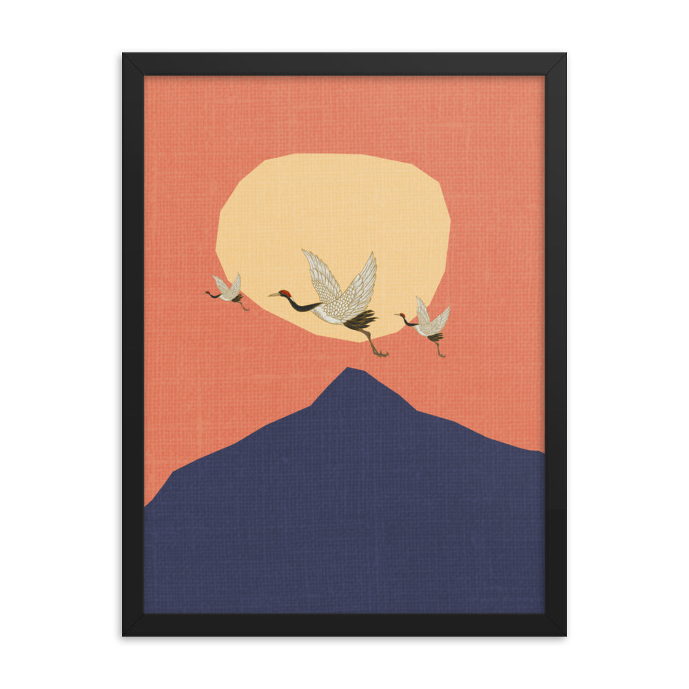 Boho Cranes of Dusk Framed Print