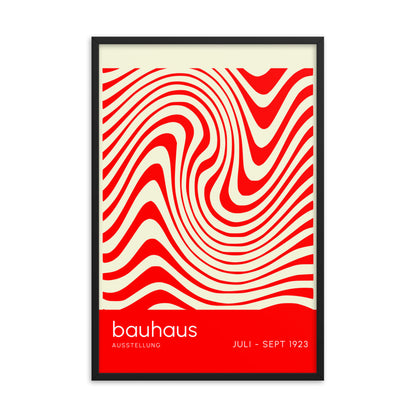 Bauhaus Orange Waves Framed Print