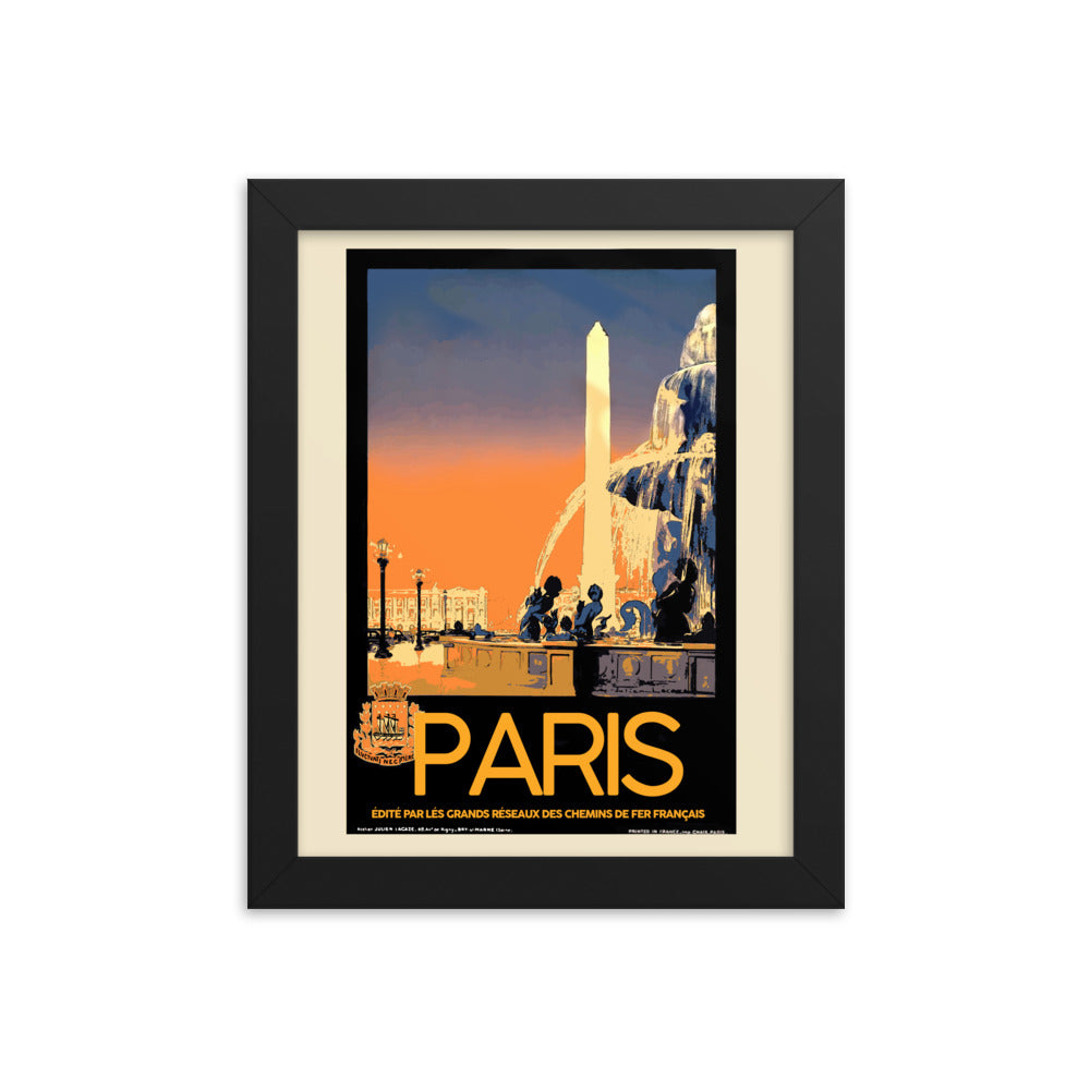 Paris Vintage Travel Poster Framed Print