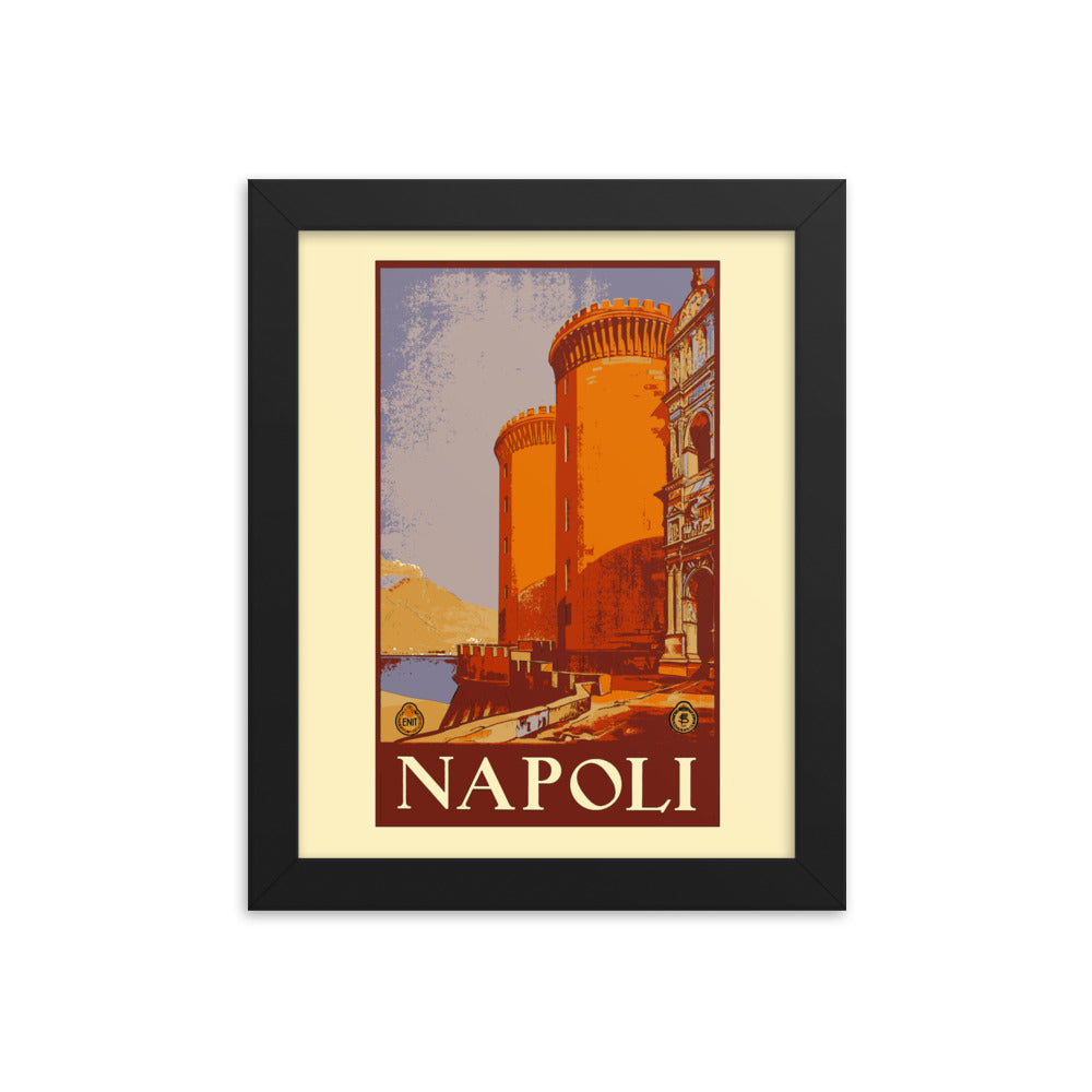 Naples Vintage Travel Poster Framed Print