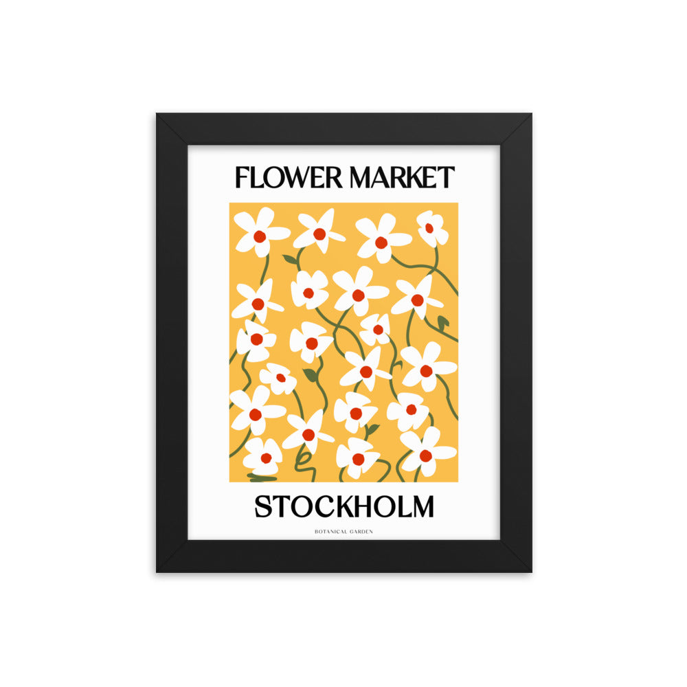 Stockholm Flower Market Framed Print