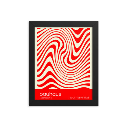 Bauhaus Orange Waves Framed Print