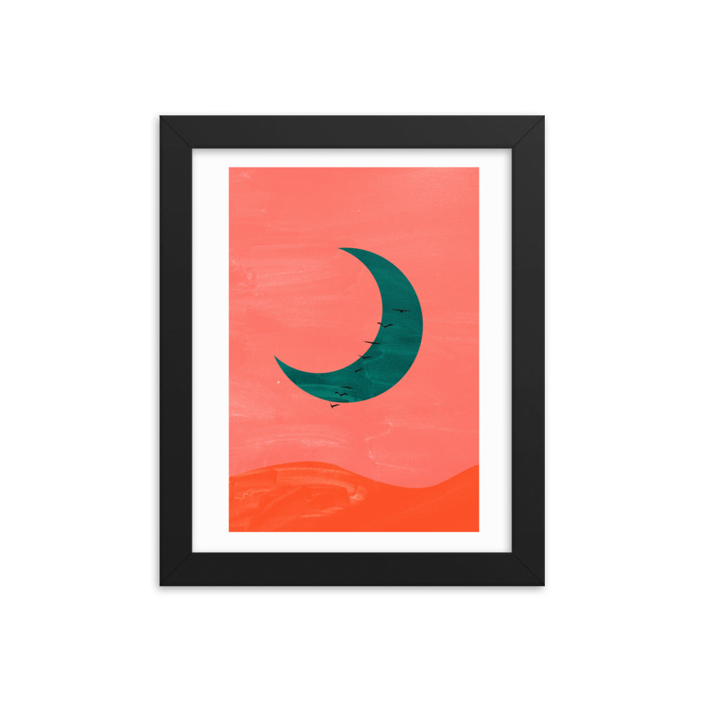 Crescent Moon Boho Framed Print