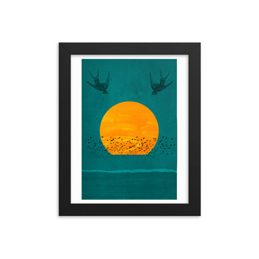 Birds Of The Sun Boho Framed Print