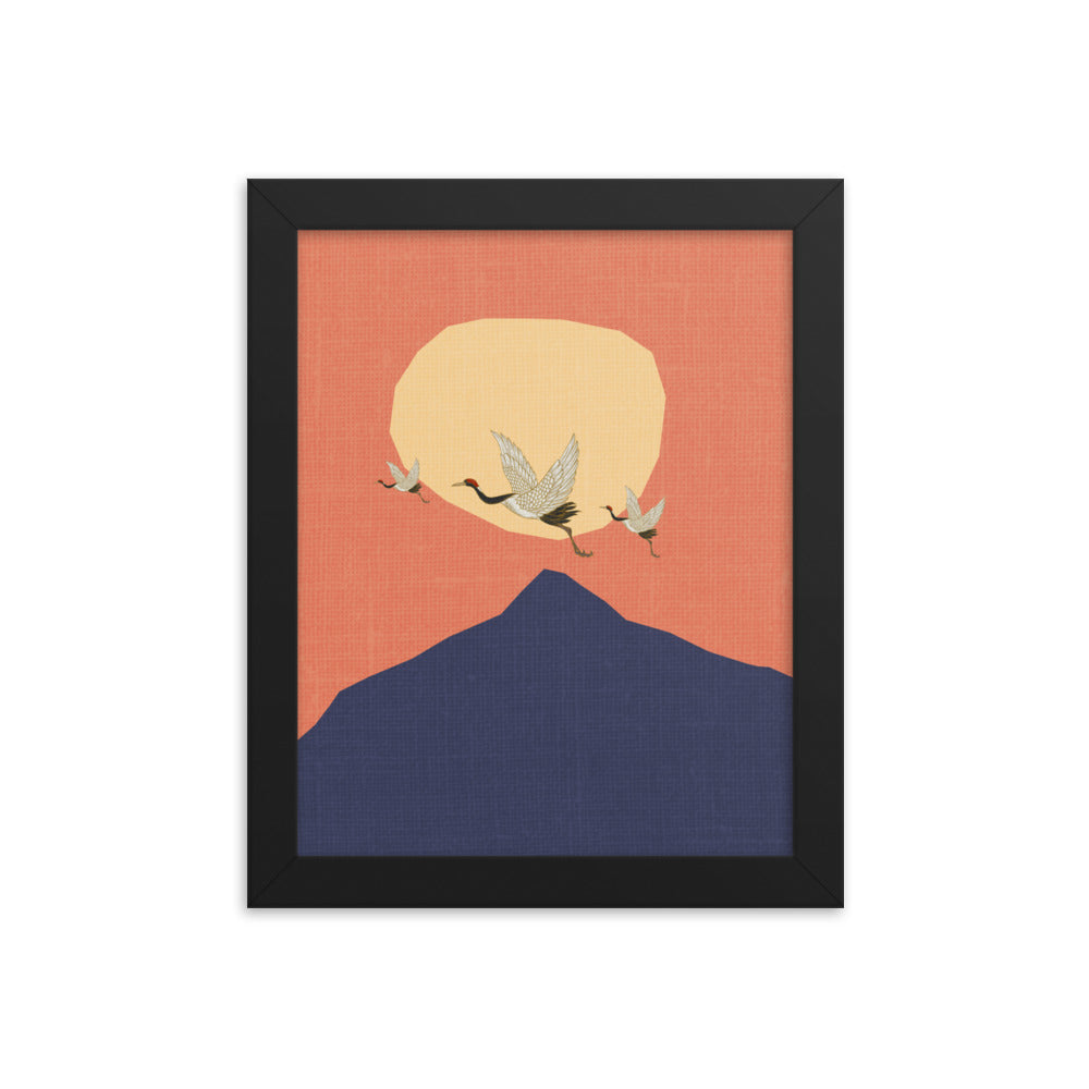 Boho Cranes of Dusk Framed Print