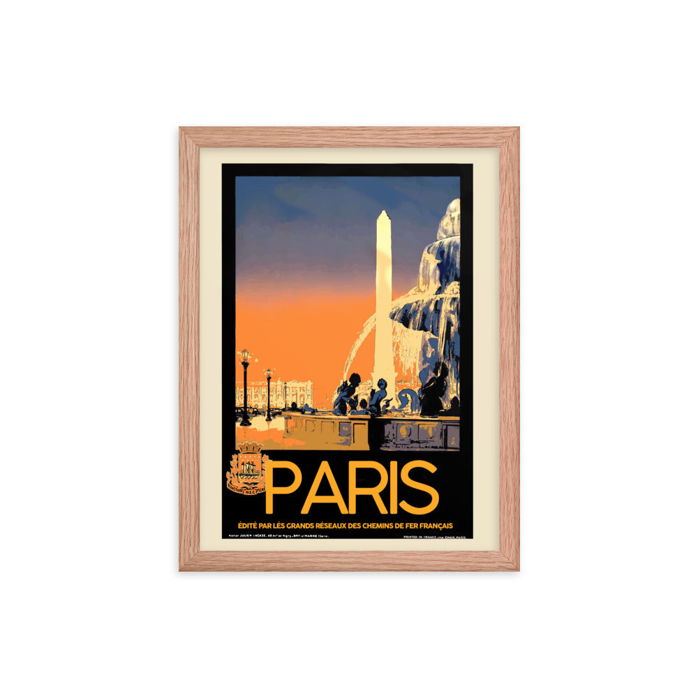 Paris Vintage Travel Poster Framed Print