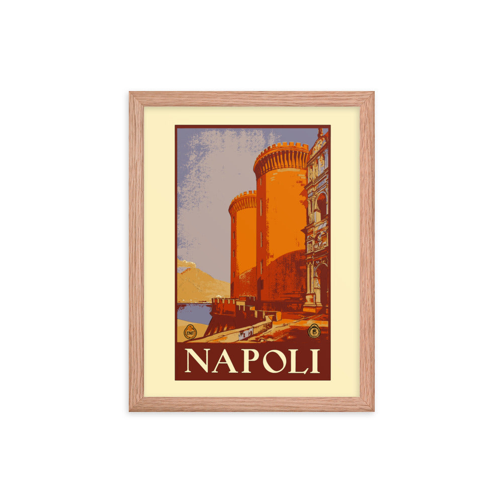 Naples Vintage Travel Poster Framed Print