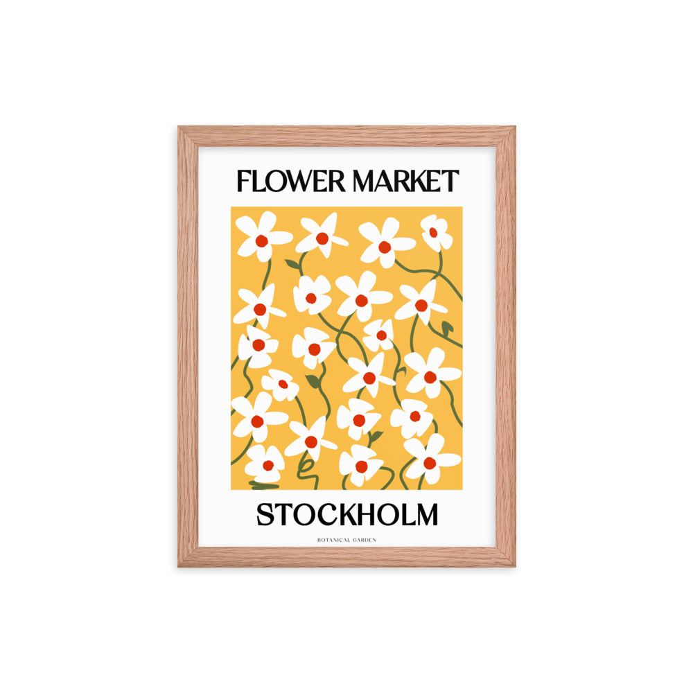 Stockholm Flower Market Framed Print