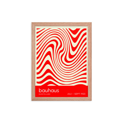 Bauhaus Orange Waves Framed Print