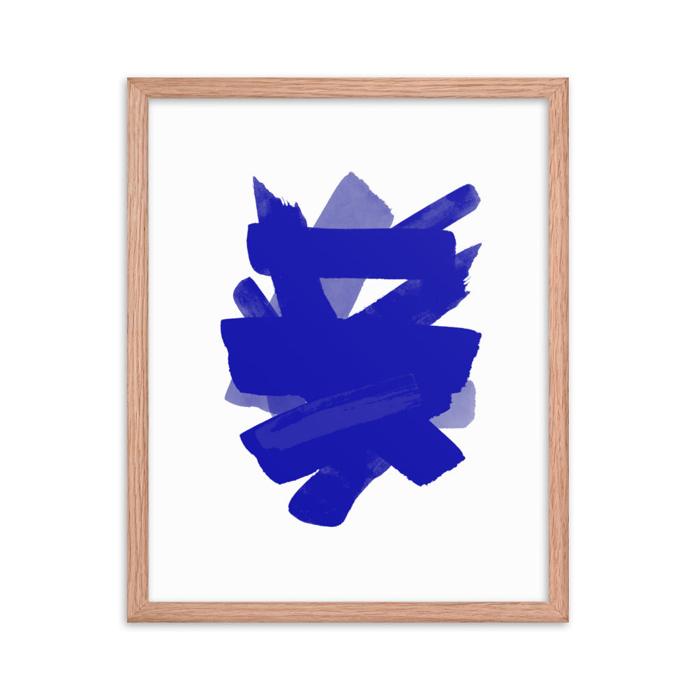 Blue Strokes Framed Print