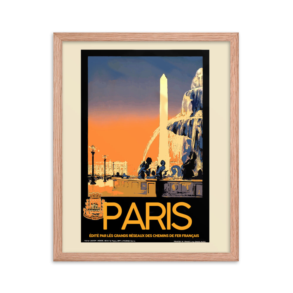 Paris Vintage Travel Poster Framed Print