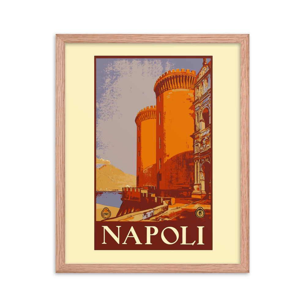 Naples Vintage Travel Poster Framed Print