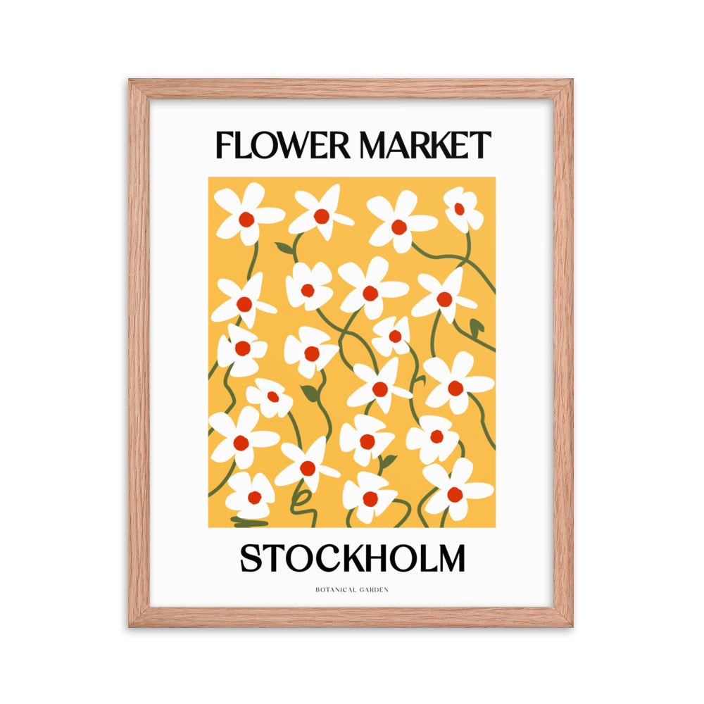 Stockholm Flower Market Framed Print