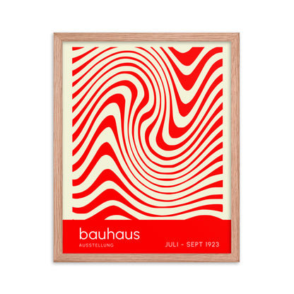 Bauhaus Orange Waves Framed Print