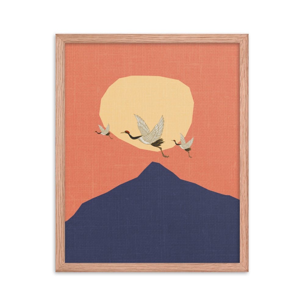 Boho Cranes of Dusk Framed Print