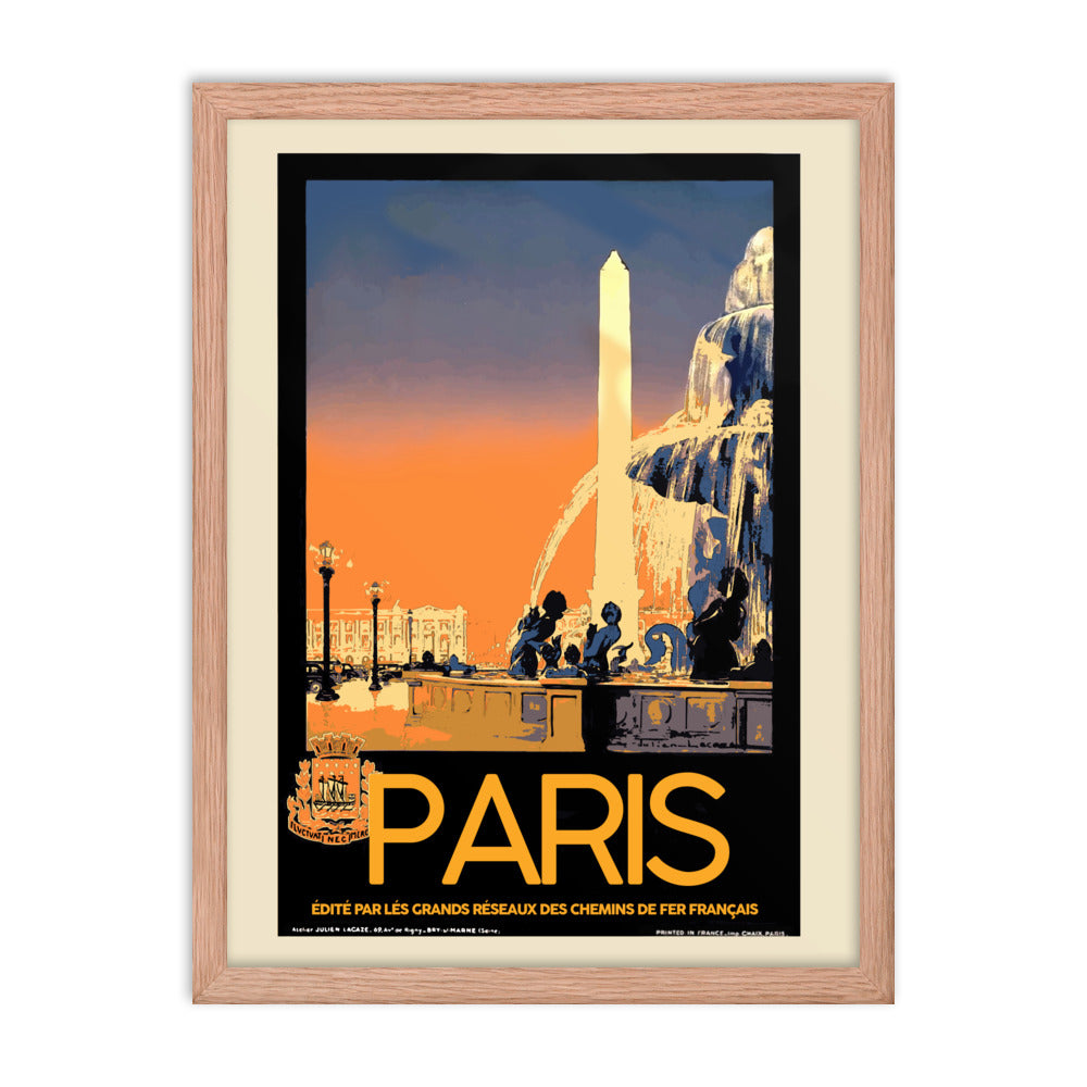 Paris Vintage Travel Poster Framed Print