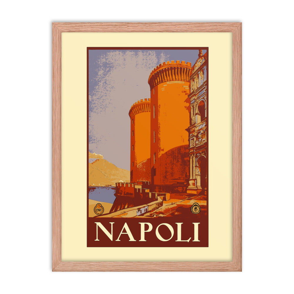 Naples Vintage Travel Poster Framed Print