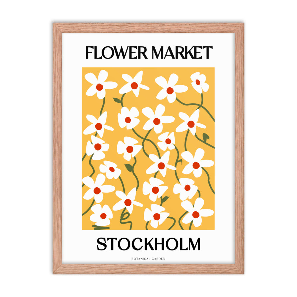 Stockholm Flower Market Framed Print