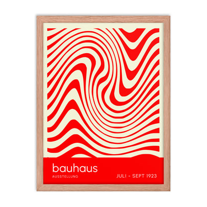 Bauhaus Orange Waves Framed Print