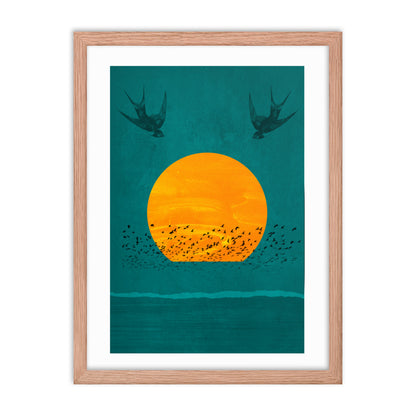 Birds Of The Sun Boho Framed Print