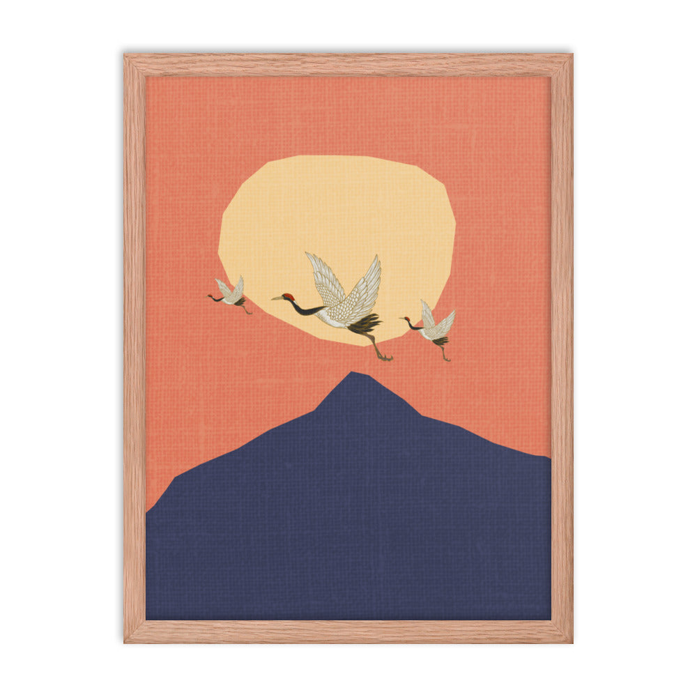 Boho Cranes of Dusk Framed Print