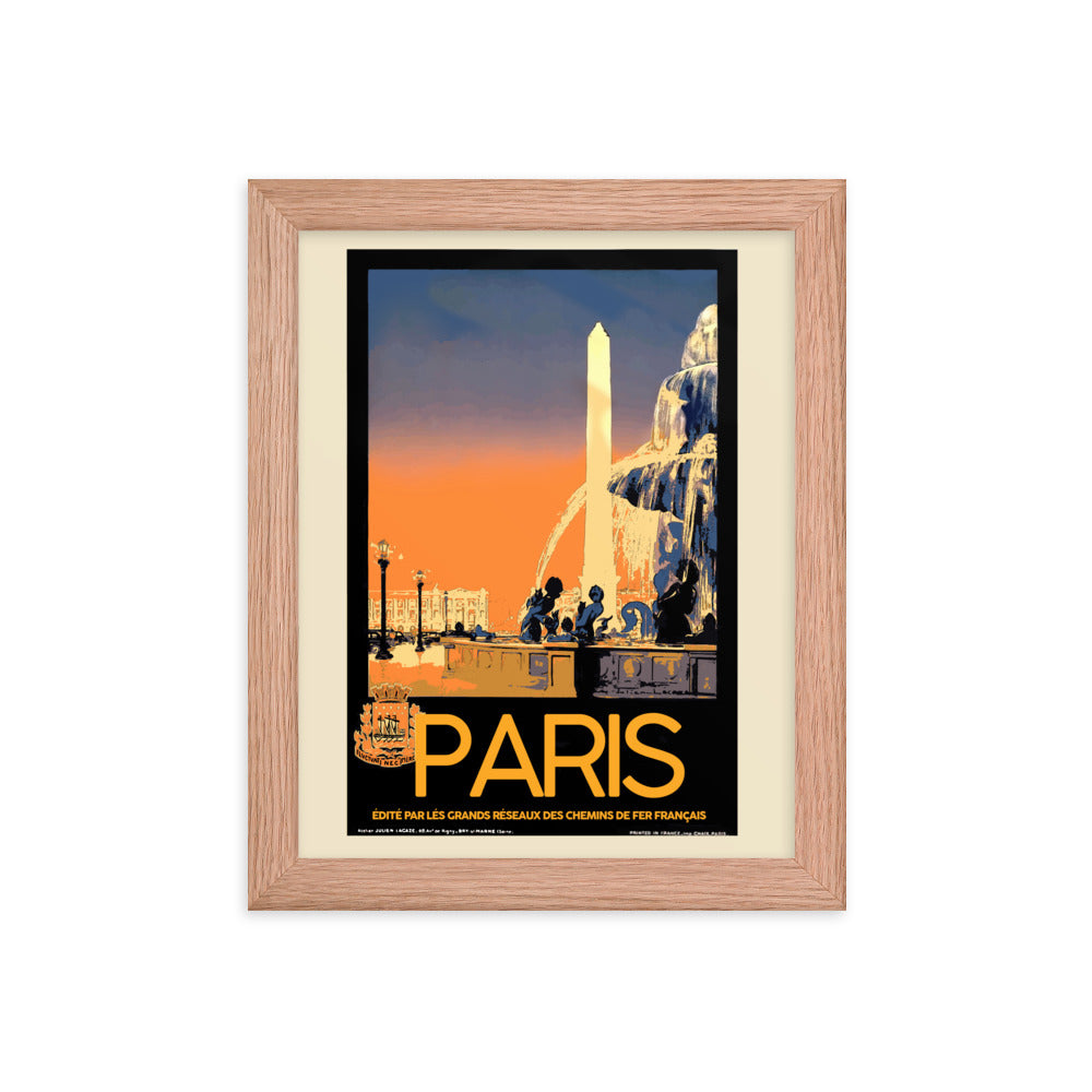 Paris Vintage Travel Poster Framed Print