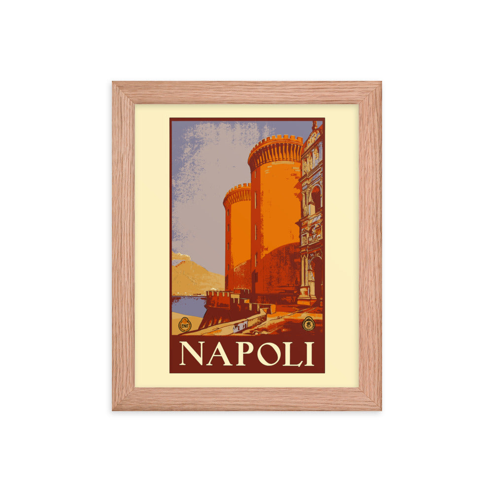 Naples Vintage Travel Poster Framed Print