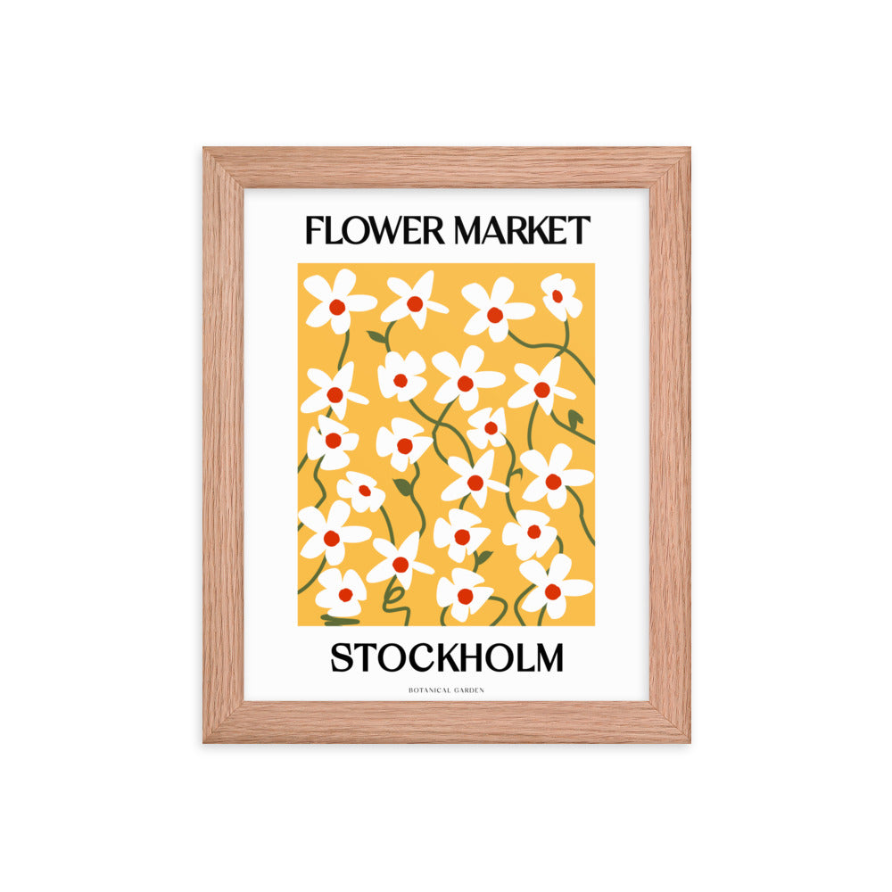 Stockholm Flower Market Framed Print