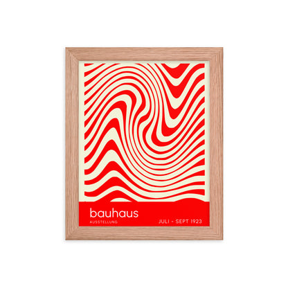 Bauhaus Orange Waves Framed Print