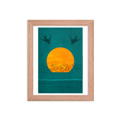 Birds Of The Sun Boho Framed Print