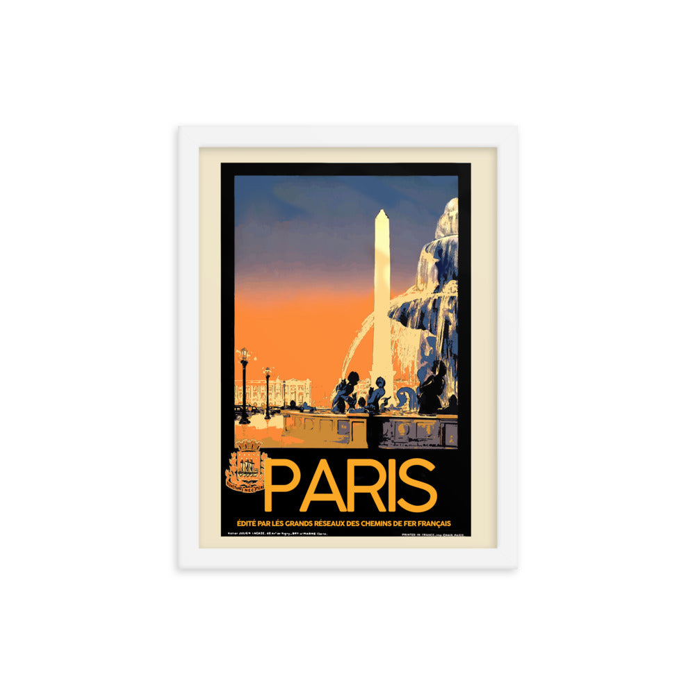 Paris Vintage Travel Poster Framed Print