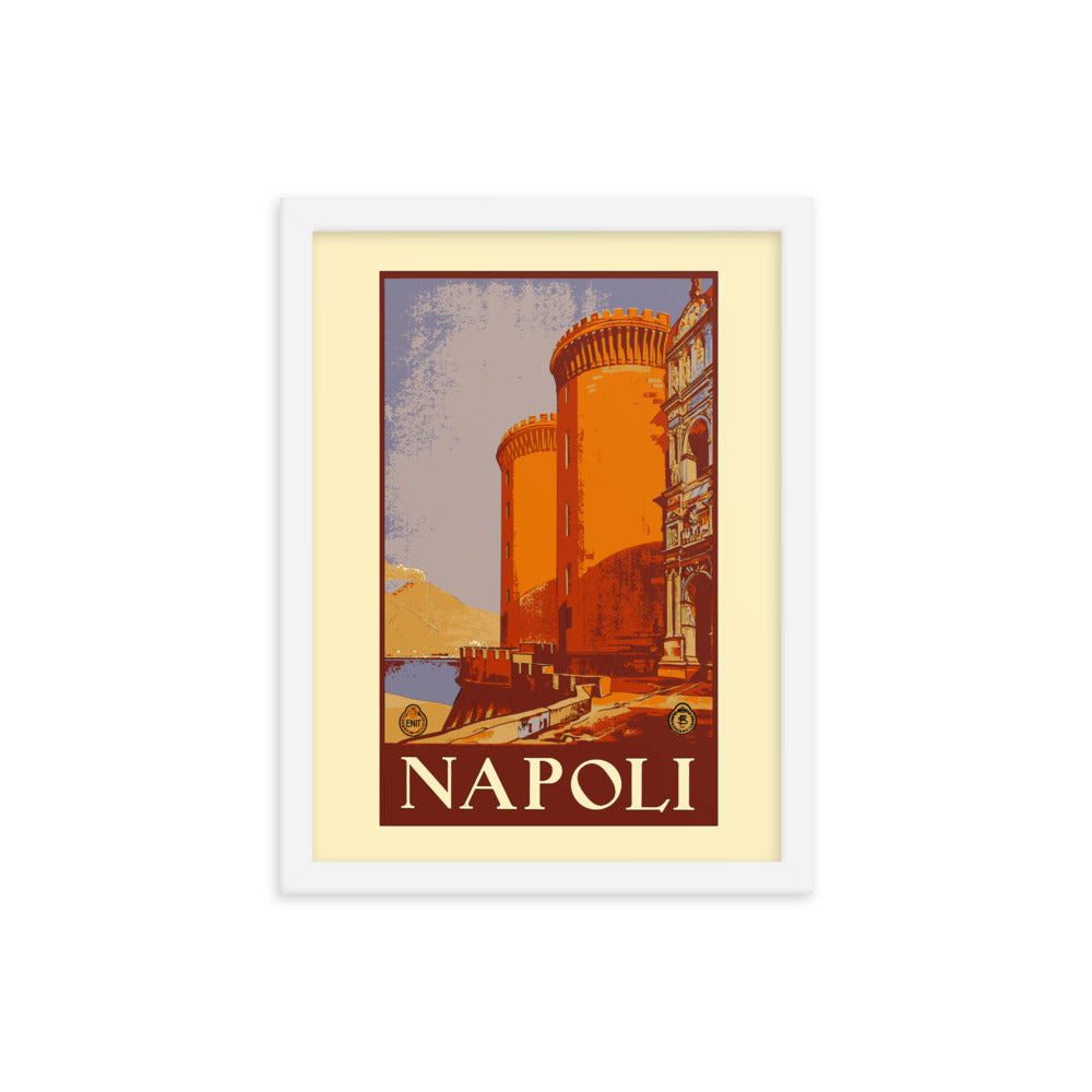 Naples Vintage Travel Poster Framed Print