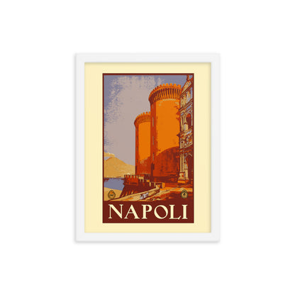 Naples Vintage Travel Poster Framed Print