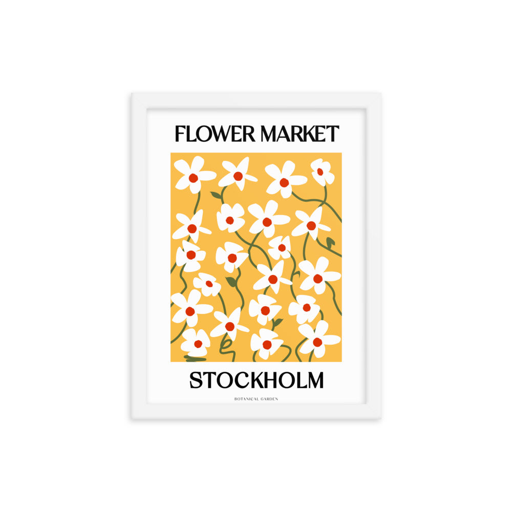 Stockholm Flower Market Framed Print