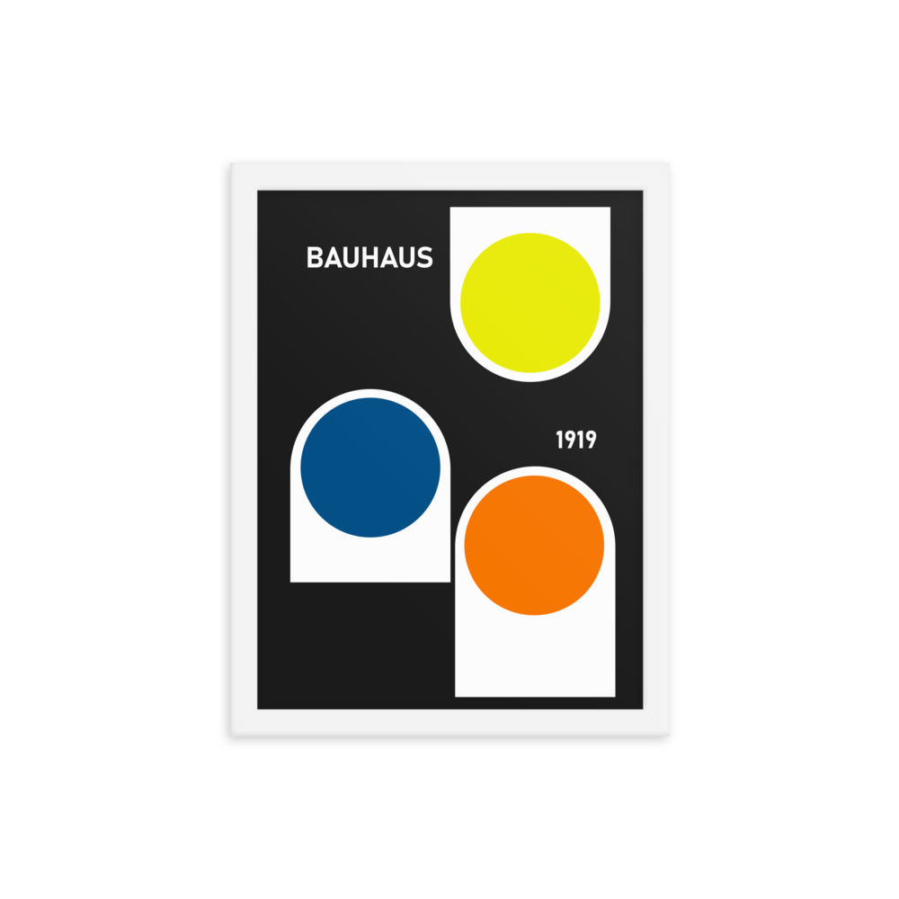 Bauhaus Retro Mono Framed Print