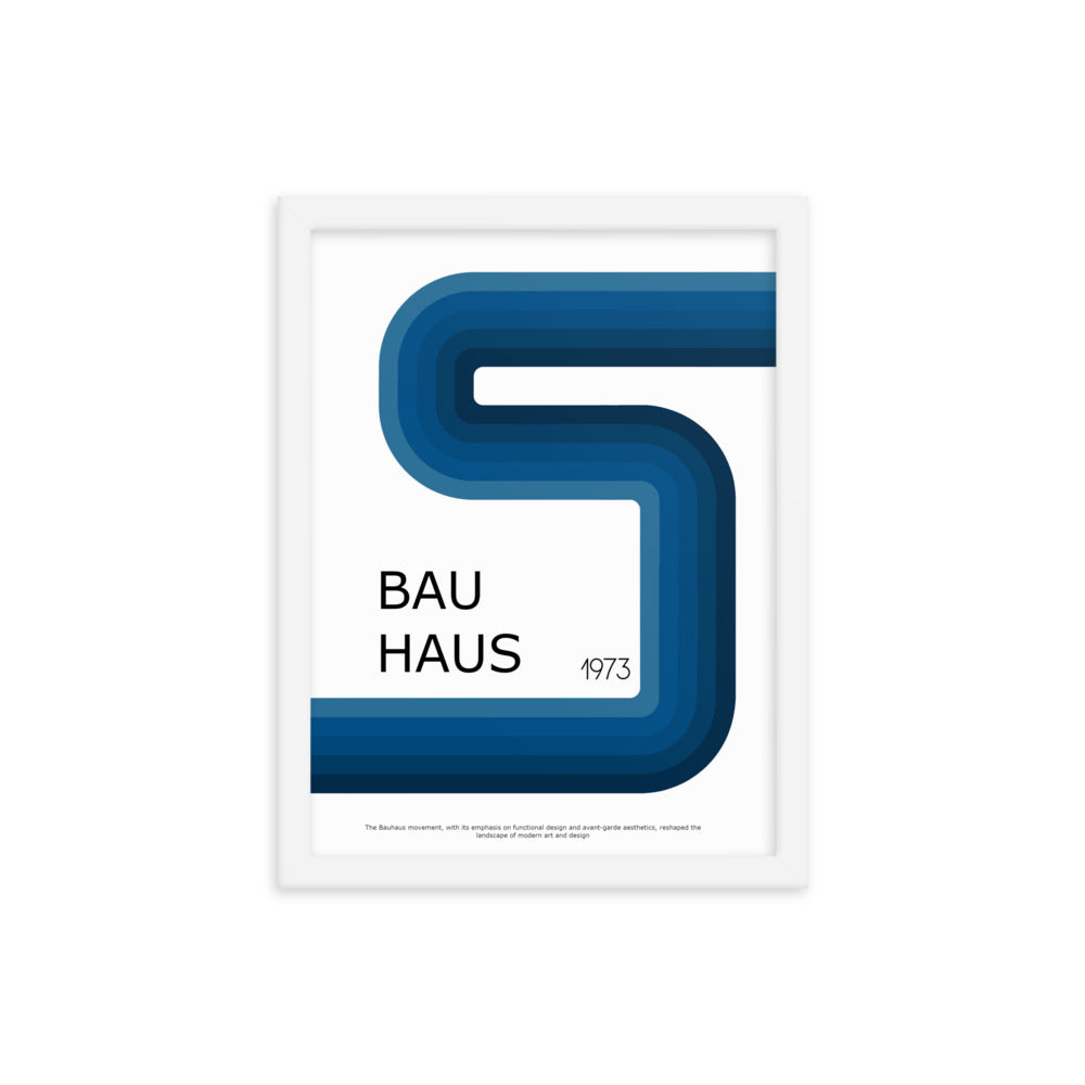 Bauhaus Blue Framed Print