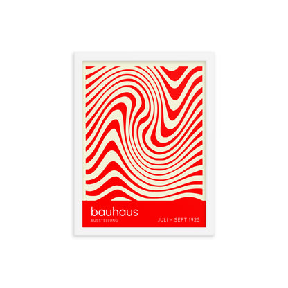 Bauhaus Orange Waves Framed Print