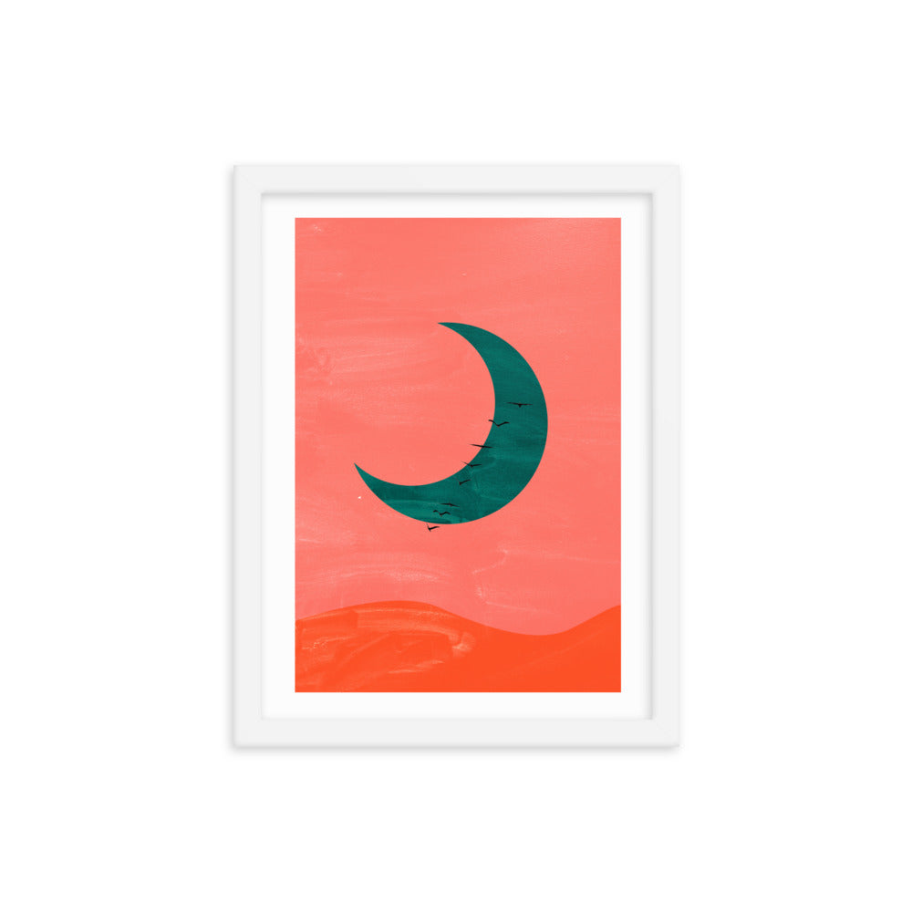 Crescent Moon Boho Framed Print