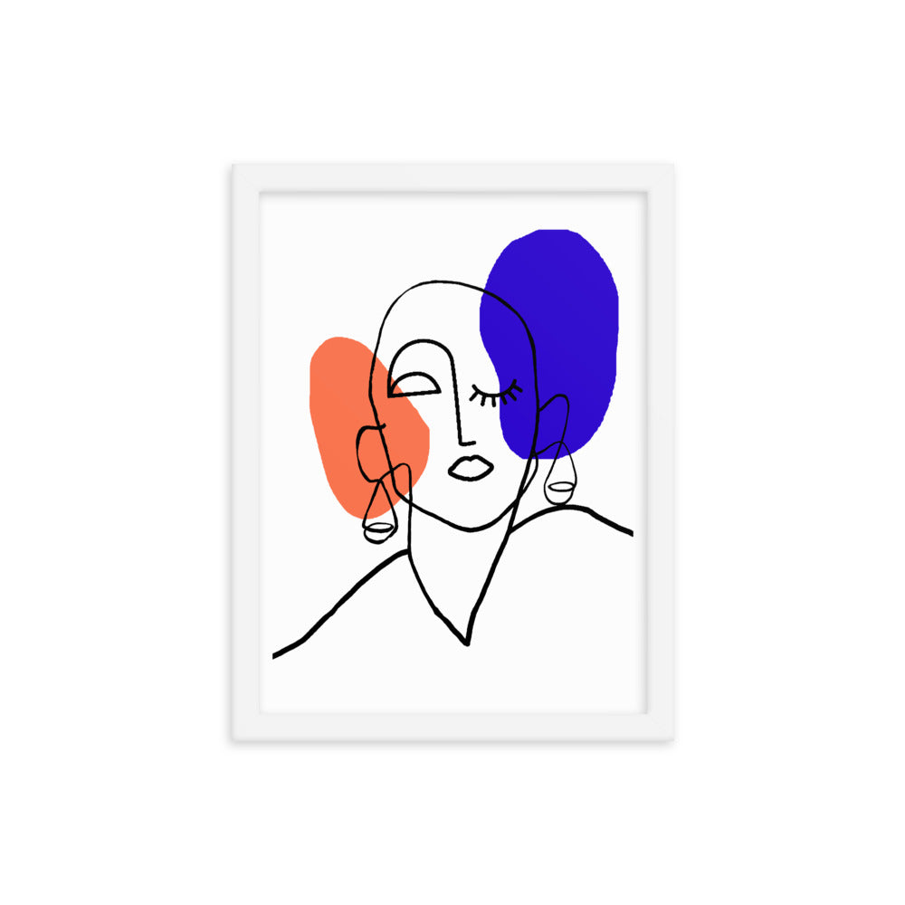 Abstract Lined Face Framed Print