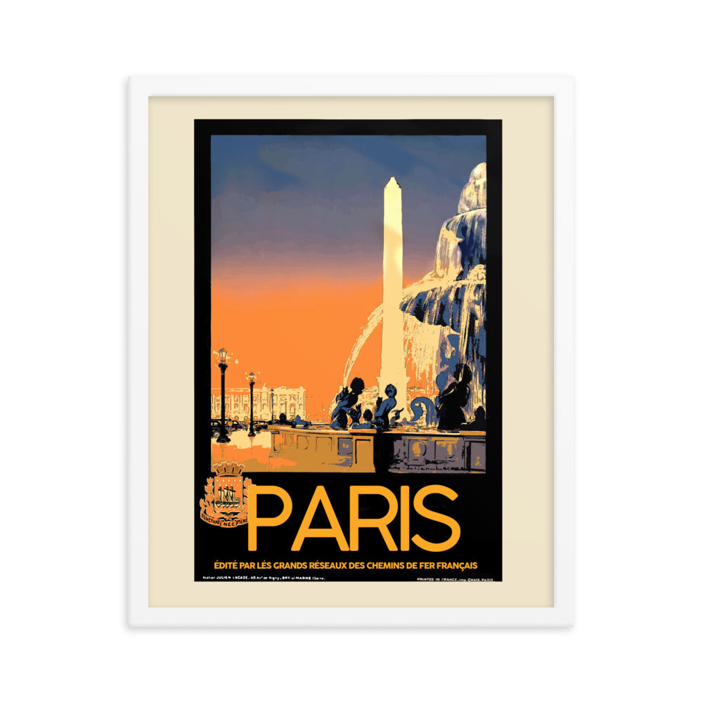 Paris Vintage Travel Poster Framed Print