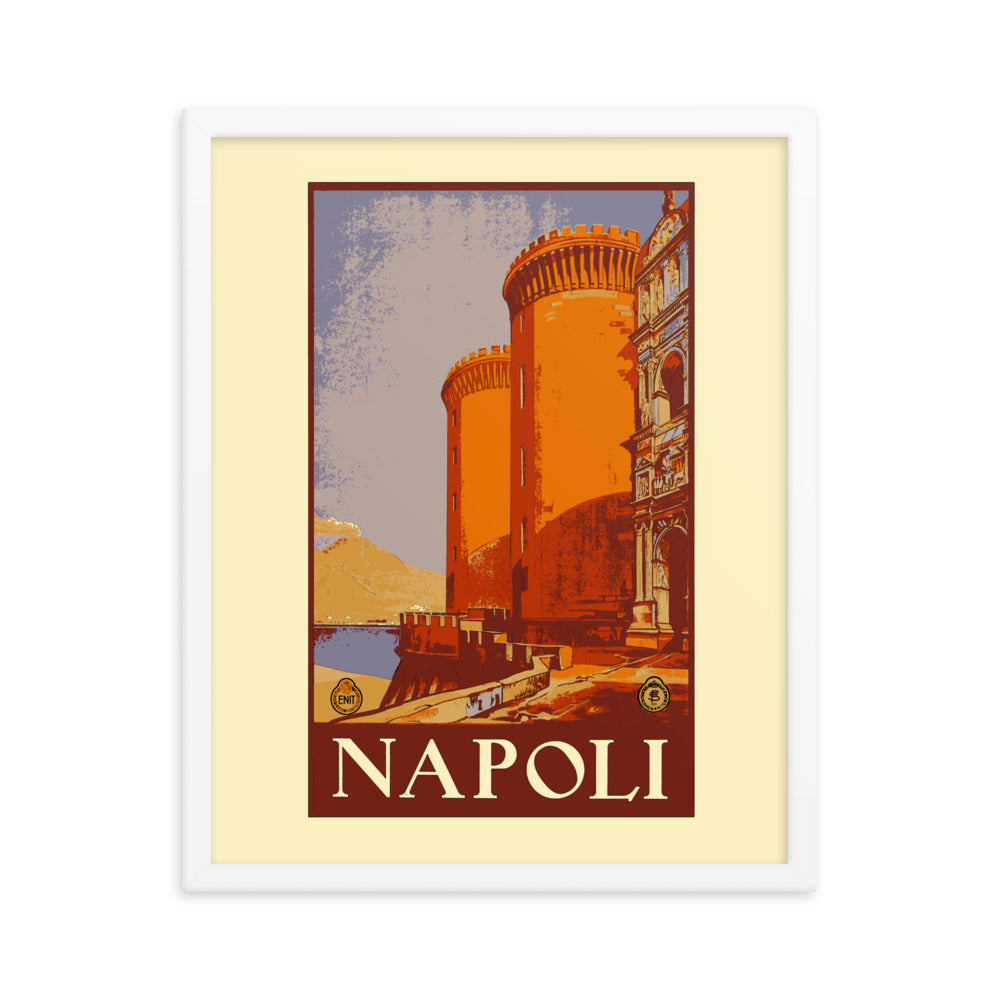 Naples Vintage Travel Poster Framed Print