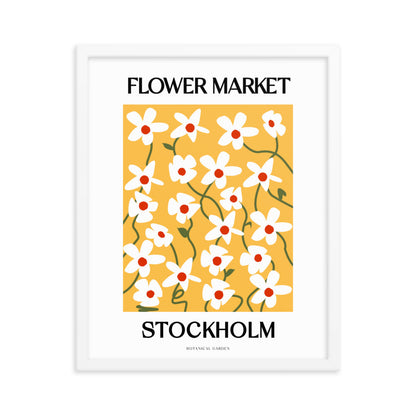 Stockholm Flower Market Framed Print