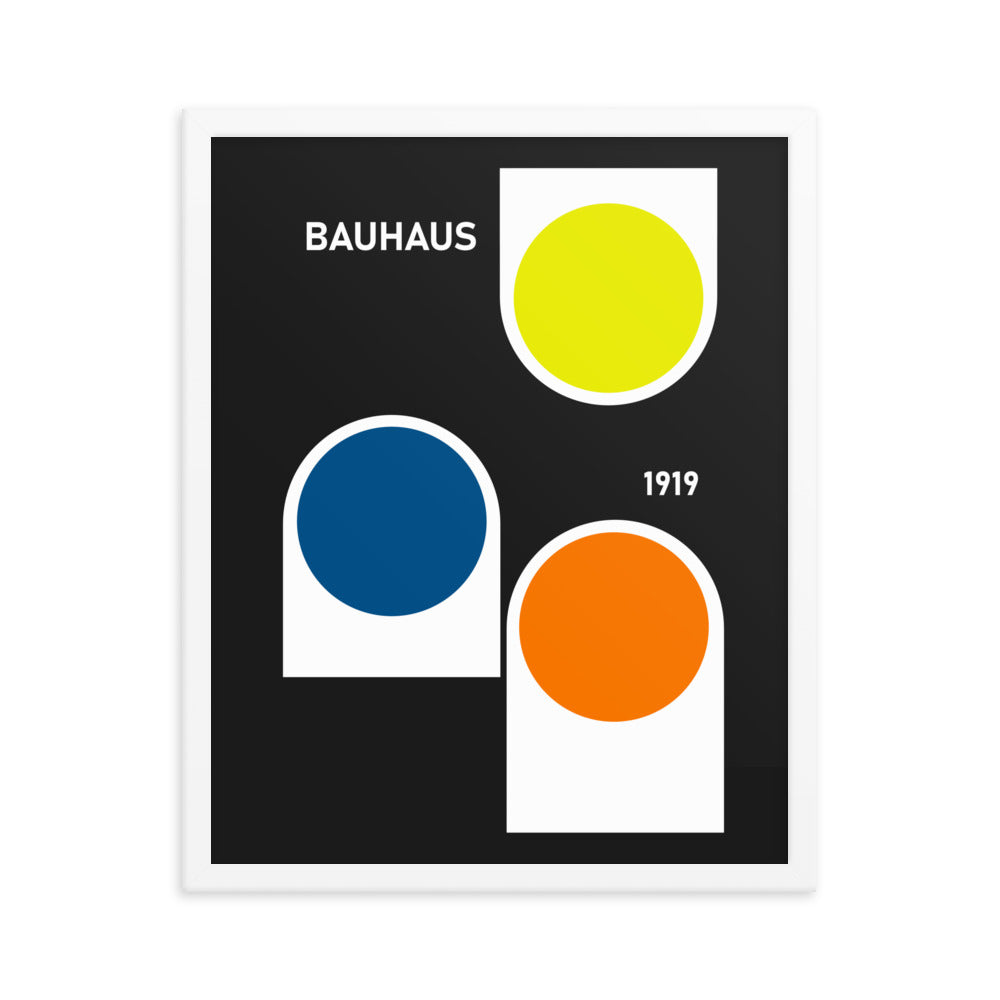 Bauhaus Retro Mono Framed Print