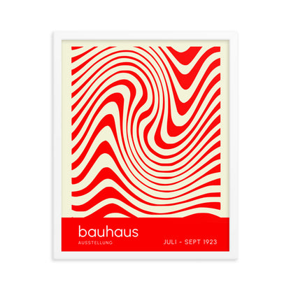 Bauhaus Orange Waves Framed Print