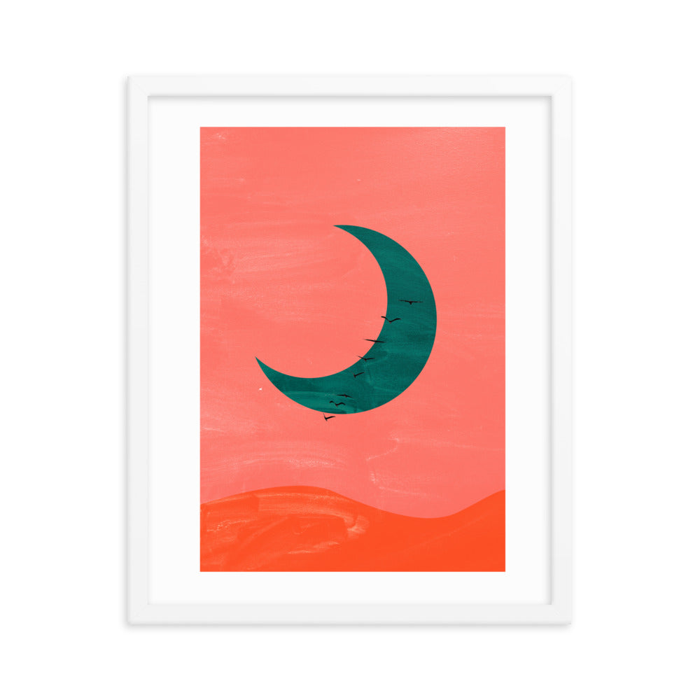 Crescent Moon Boho Framed Print