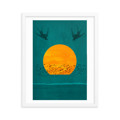Birds Of The Sun Boho Framed Print