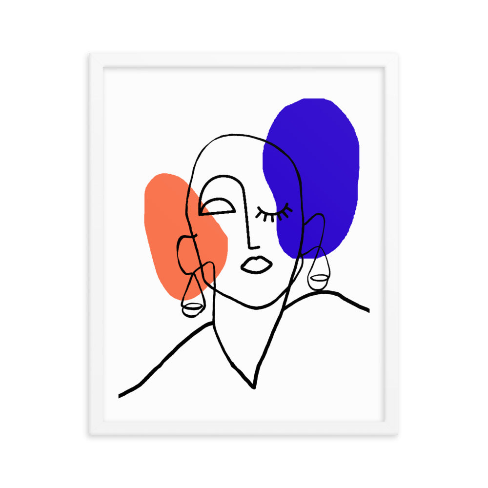 Abstract Lined Face Framed Print