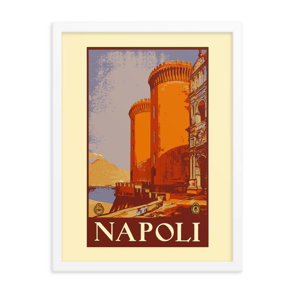 Naples Vintage Travel Poster Framed Print