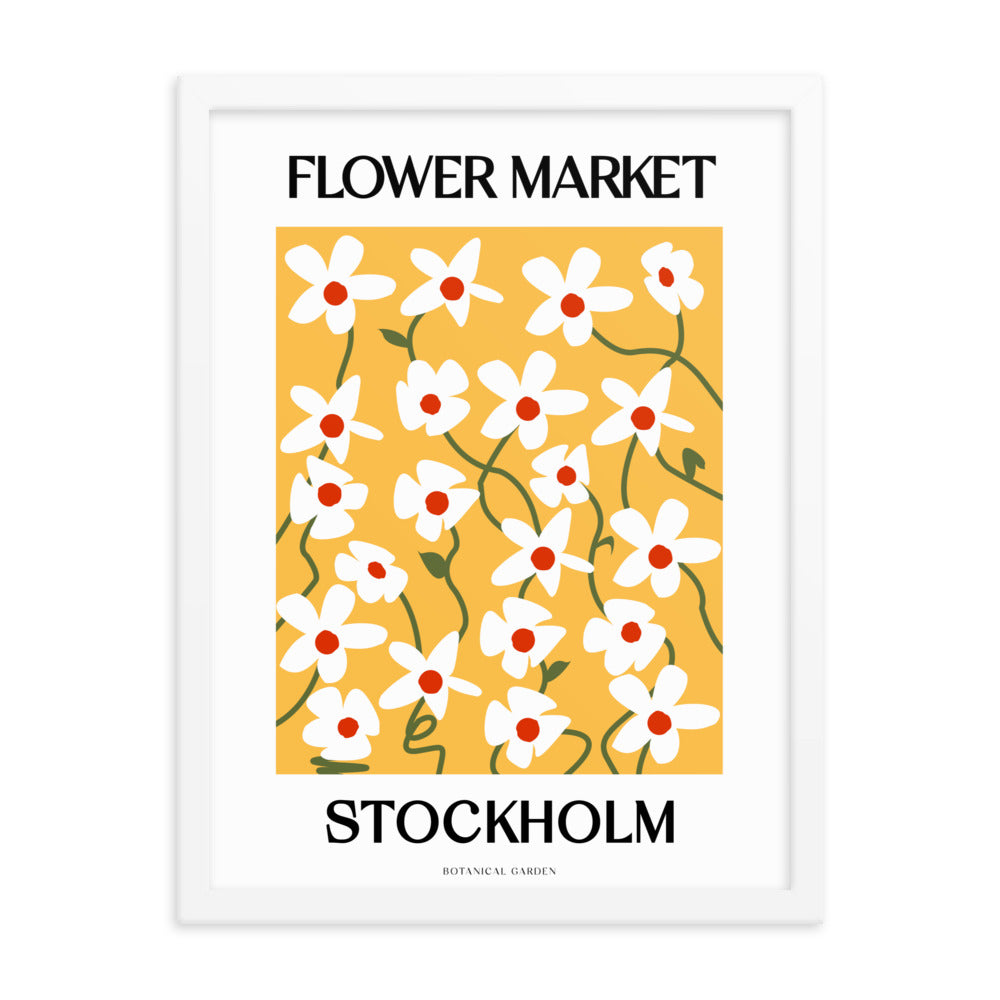 Stockholm Flower Market Framed Print