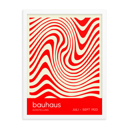 Bauhaus Orange Waves Framed Print